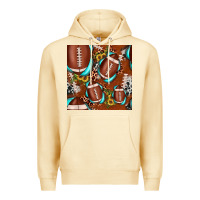 Pina Colada football leopard gemstone sunflower seamless pattern Premium Hoodie - JahusDesignShop