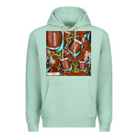 Seafoam football leopard gemstone sunflower seamless pattern Premium Hoodie - JahusDesignShop