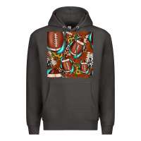 Smoke football leopard gemstone sunflower seamless pattern Premium Hoodie - JahusDesignShop