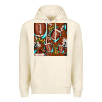 Tofu football leopard gemstone sunflower seamless pattern Premium Hoodie - JahusDesignShop