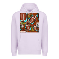 Lilac football leopard gemstone sunflower seamless pattern Premium Hoodie - JahusDesignShop