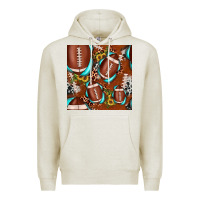 Oatmeal Heather football leopard gemstone sunflower seamless pattern Premium Hoodie - JahusDesignShop