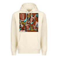 Sandshell football leopard gemstone sunflower seamless pattern Premium Hoodie - JahusDesignShop