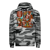 Slate Camo football leopard gemstone sunflower seamless pattern Premium Hoodie - JahusDesignShop