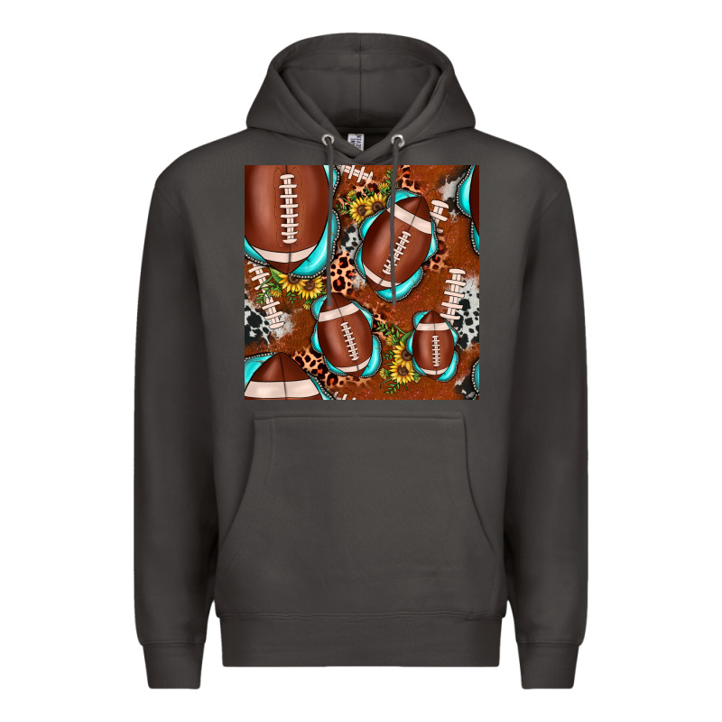 Football Leopard Gemstone Sunflower Seamless Pattern Premium Hoodie by JahusDesignShop | Teevron