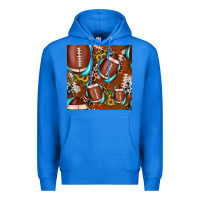 True Royal football leopard gemstone sunflower seamless pattern Premium Hoodie - JahusDesignShop