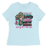 Baby Blue she is loved Ladies Tee - BarkalooDesign