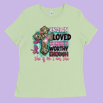 She Is Loved Ladies Tee Designed By Barkaloodesign