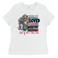 White she is loved Ladies Tee - BarkalooDesign