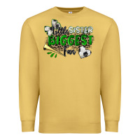 Antique Gold little sister biggest fan soccer Premium Sweatshirt - Zillion Design Studio