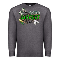 Charcoal Heather little sister biggest fan soccer Premium Sweatshirt - Zillion Design Studio