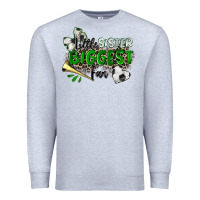Heather Grey little sister biggest fan soccer Premium Sweatshirt - Zillion Design Studio