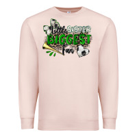 Pale Pink little sister biggest fan soccer Premium Sweatshirt - Zillion Design Studio