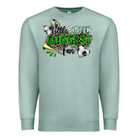 Seafoam little sister biggest fan soccer Premium Sweatshirt - Zillion Design Studio