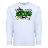 White little sister biggest fan soccer Premium Sweatshirt - Zillion Design Studio