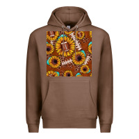 Chestnut football leopard sunflower seamless pattern Premium Hoodie - JahusDesignShop