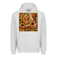 Dove Grey football leopard sunflower seamless pattern Premium Hoodie - JahusDesignShop