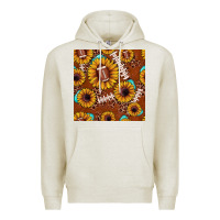 Oatmeal Heather football leopard sunflower seamless pattern Premium Hoodie - JahusDesignShop