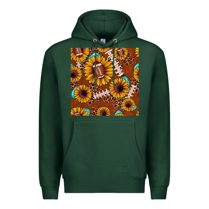 Football Leopard Sunflower Seamless Pattern Premium Hoodie by JahusDesignShop | Teevron