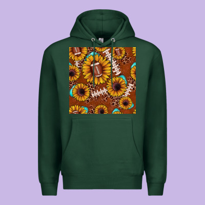 Football Leopard Sunflower Seamless Pattern Premium Hoodie Designed By Jahusdesignshop