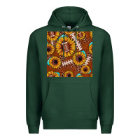 Sports Green football leopard sunflower seamless pattern Premium Hoodie - JahusDesignShop