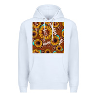 White football leopard sunflower seamless pattern Premium Hoodie - JahusDesignShop
