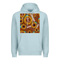 Blue Mist football leopard sunflower seamless pattern Premium Hoodie - JahusDesignShop