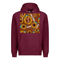 Burgundy football leopard sunflower seamless pattern Premium Hoodie - JahusDesignShop