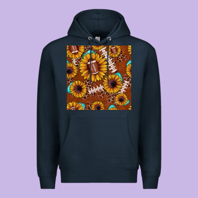 Football Leopard Sunflower Seamless Pattern Premium Hoodie Designed By Jahusdesignshop