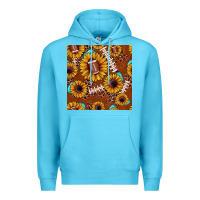 Ocean Blue football leopard sunflower seamless pattern Premium Hoodie - JahusDesignShop