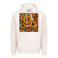 Pale Pink football leopard sunflower seamless pattern Premium Hoodie - JahusDesignShop