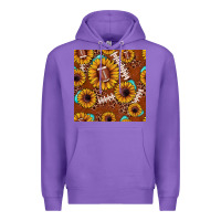 Purple football leopard sunflower seamless pattern Premium Hoodie - JahusDesignShop