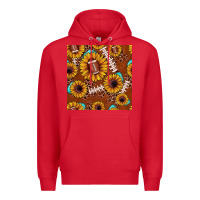 Red football leopard sunflower seamless pattern Premium Hoodie - JahusDesignShop