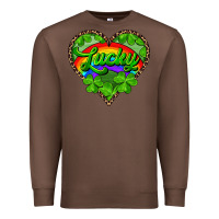 Chestnut lucky heart with leopard Premium Sweatshirt - RanaPortraitStore