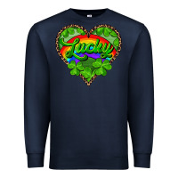 Navy lucky heart with leopard Premium Sweatshirt - RanaPortraitStore