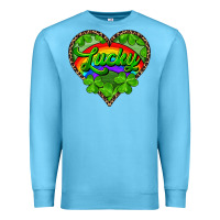 Ocean Blue lucky heart with leopard Premium Sweatshirt - RanaPortraitStore