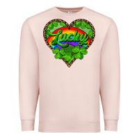 Pale Pink lucky heart with leopard Premium Sweatshirt - RanaPortraitStore