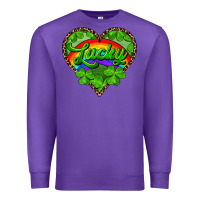 Purple lucky heart with leopard Premium Sweatshirt - RanaPortraitStore