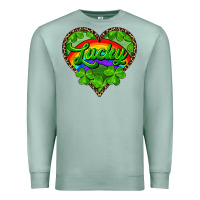 Seafoam lucky heart with leopard Premium Sweatshirt - RanaPortraitStore