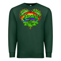 Sports Green lucky heart with leopard Premium Sweatshirt - RanaPortraitStore