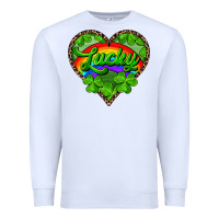 White lucky heart with leopard Premium Sweatshirt - RanaPortraitStore