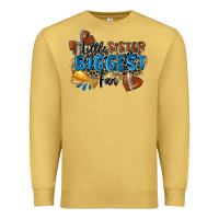 Antique Gold little sister biggest fan football Premium Sweatshirt - Zillion Design Studio