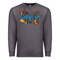 Charcoal Heather little sister biggest fan football Premium Sweatshirt - Zillion Design Studio