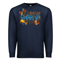 Navy little sister biggest fan football Premium Sweatshirt - Zillion Design Studio