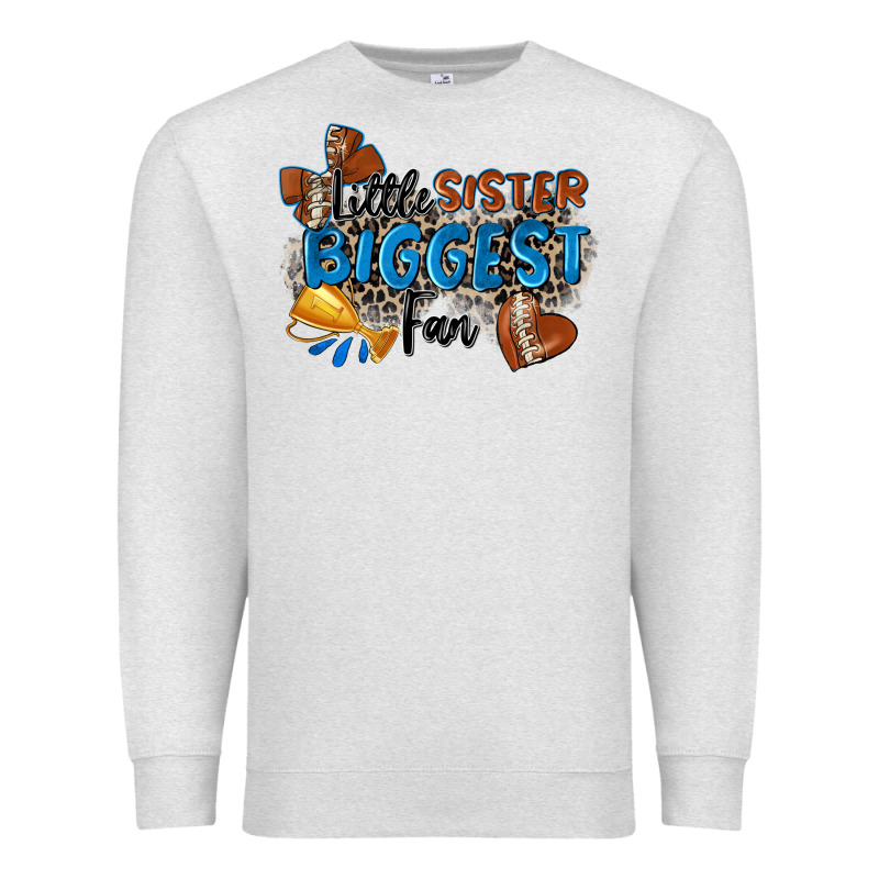 Little Sister Biggest Fan Football Premium Sweatshirt by Zillion Design Studio | Teevron