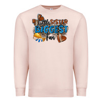 Pale Pink little sister biggest fan football Premium Sweatshirt - Zillion Design Studio
