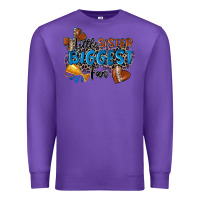 Purple little sister biggest fan football Premium Sweatshirt - Zillion Design Studio