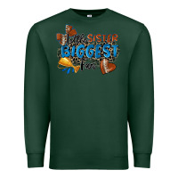 Sports Green little sister biggest fan football Premium Sweatshirt - Zillion Design Studio
