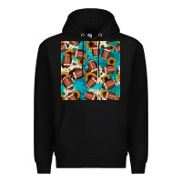 Black football turquoise cowhide sunflower seamless pattern Premium Hoodie - JahusDesignShop