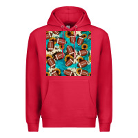 Cardinal football turquoise cowhide sunflower seamless pattern Premium Hoodie - JahusDesignShop